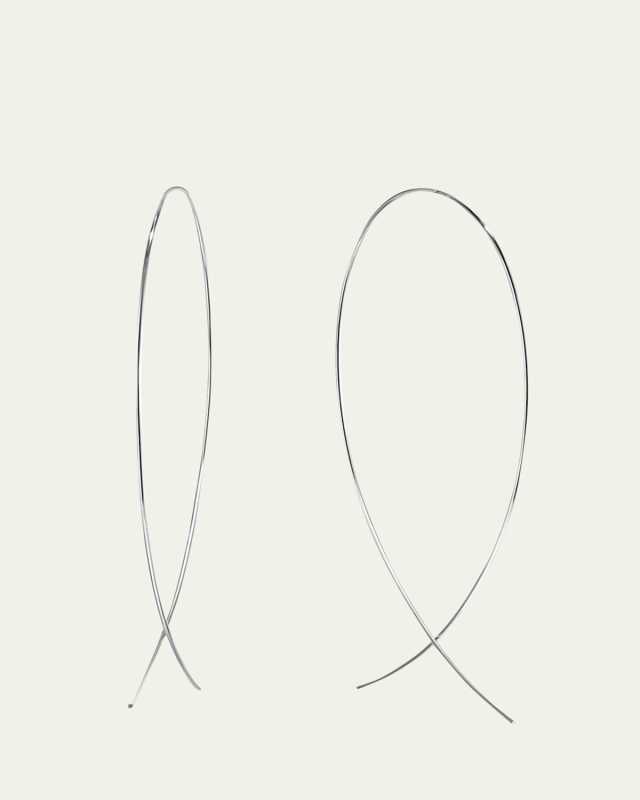 Large Upside Down Hoop Earrings in 14K Gold